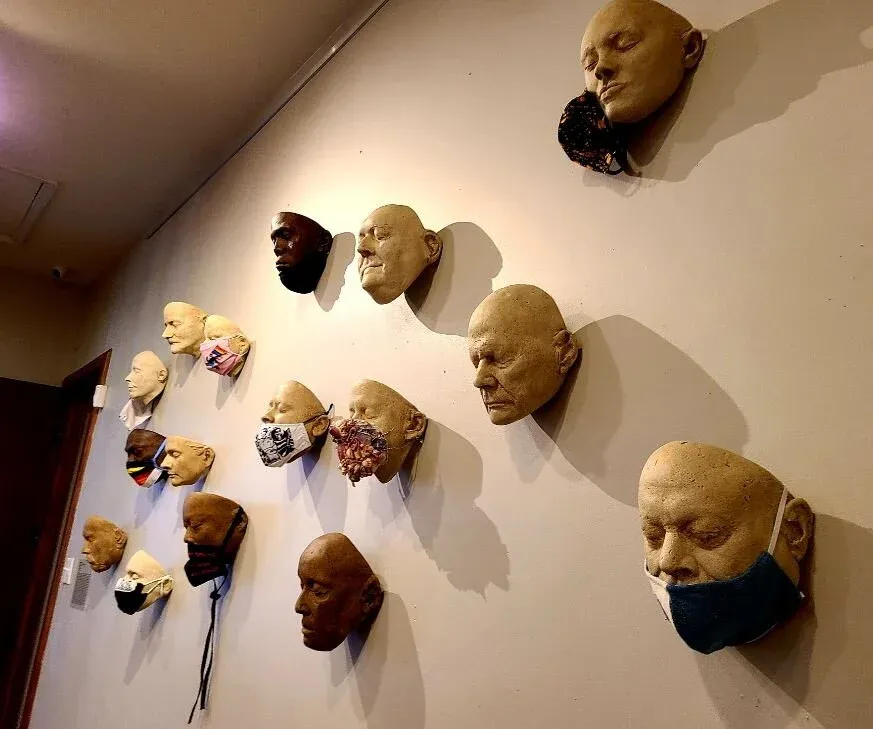 "The Masks We Wear" as part of the "Out of the Darkness" exhibition at Pyramid Hill Sculpture Park and Museum.